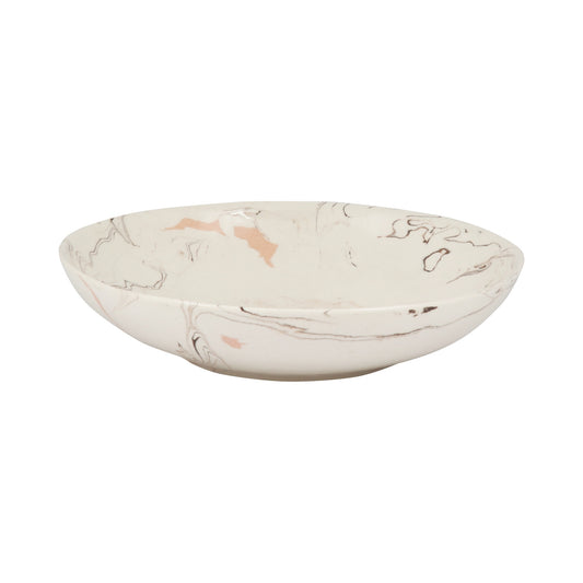 Cream Swirl Earthenware Bowl - 21cm