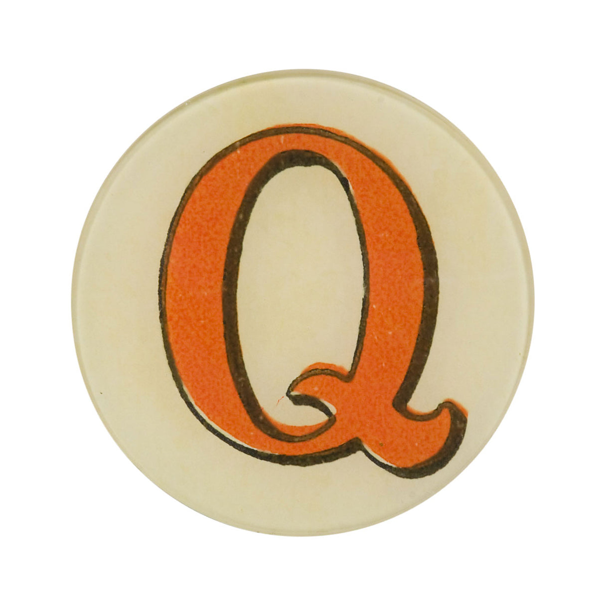 5 3/4" Picture Plate Red Letter Q