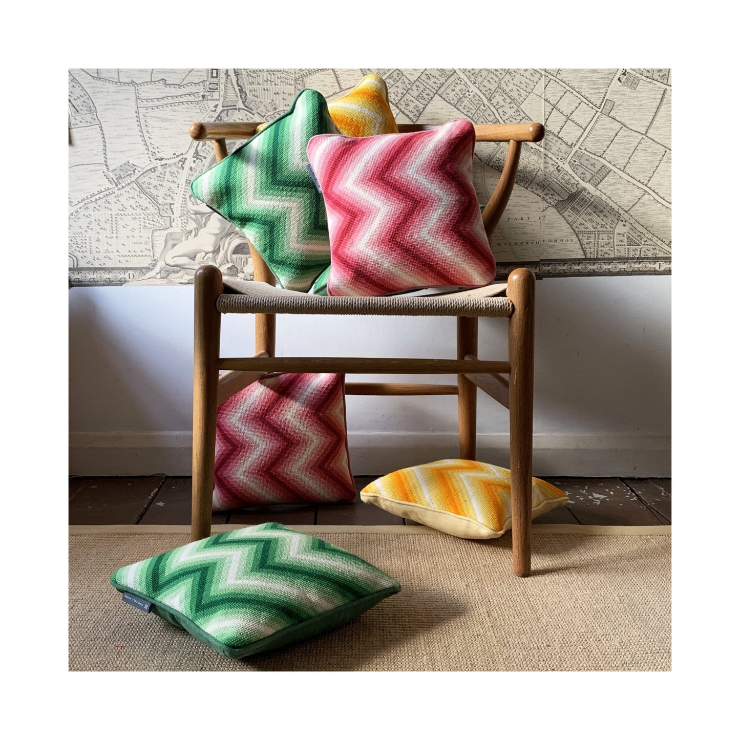Zig-Zag Cushion - Yellow
