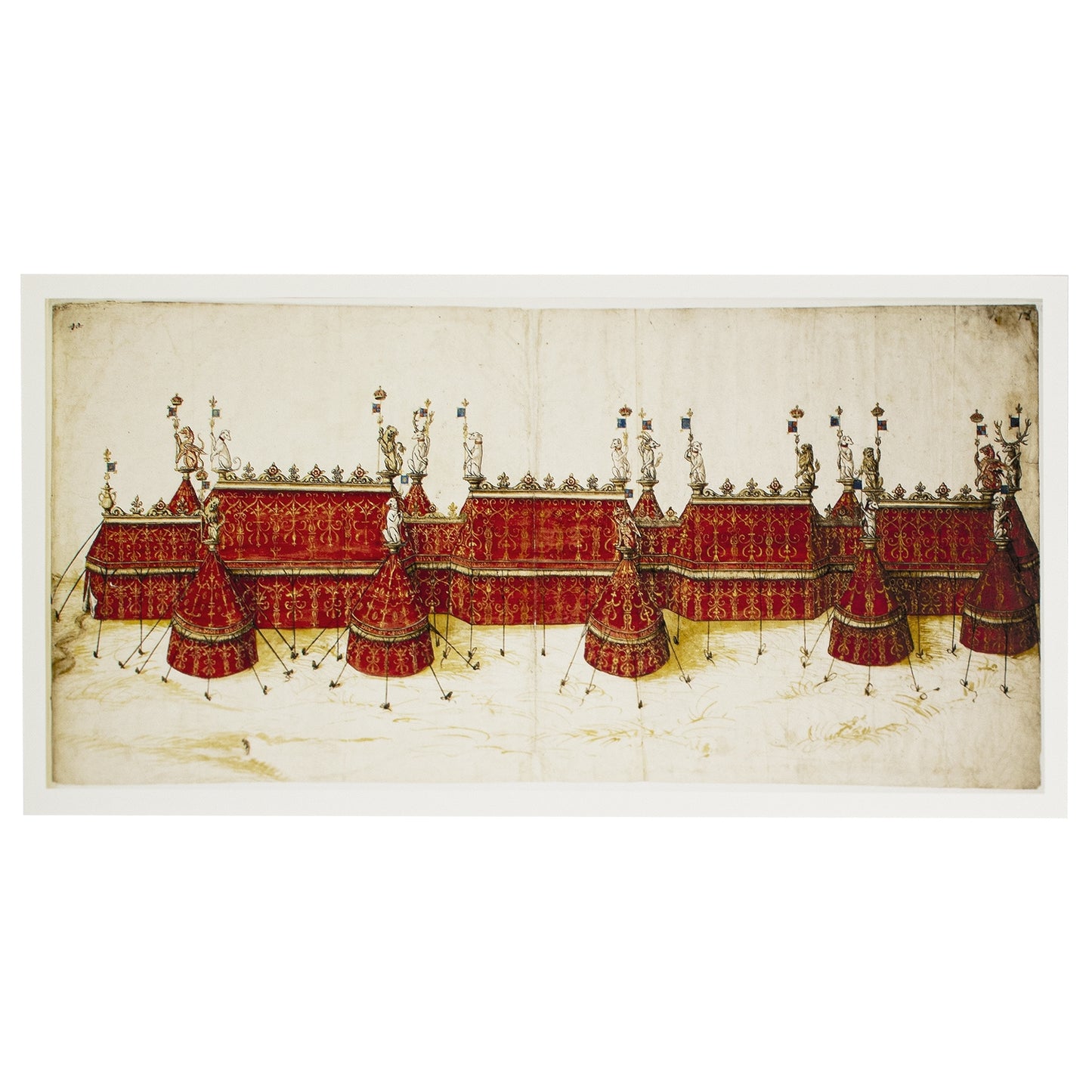 Design for a royal pavilion in crimson and gold