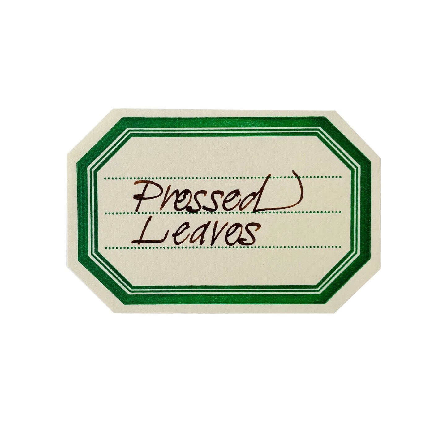 Green Border Octagonal  Letterpress Bookplates - Set of 8