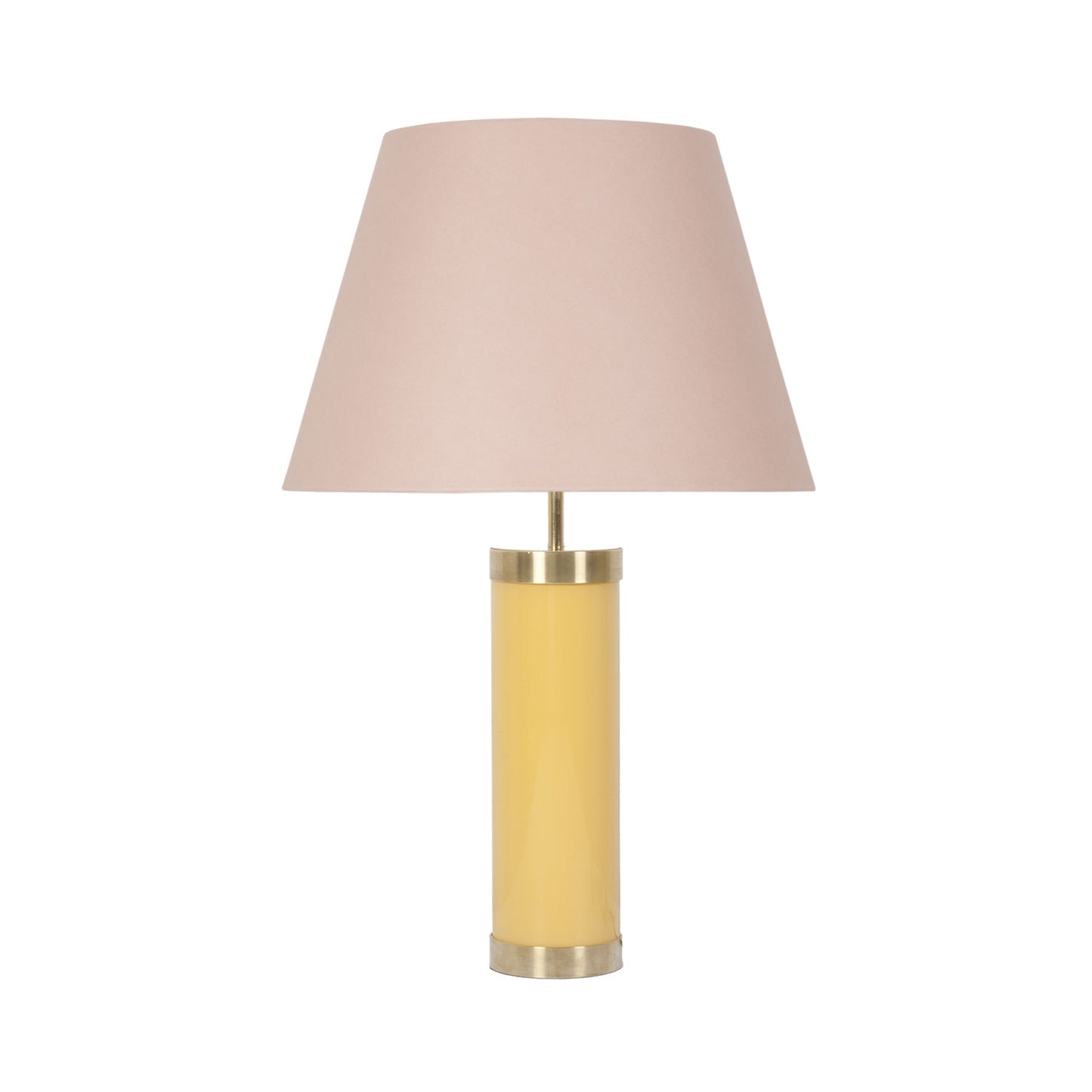Glass & Brass Lamp - Yellow